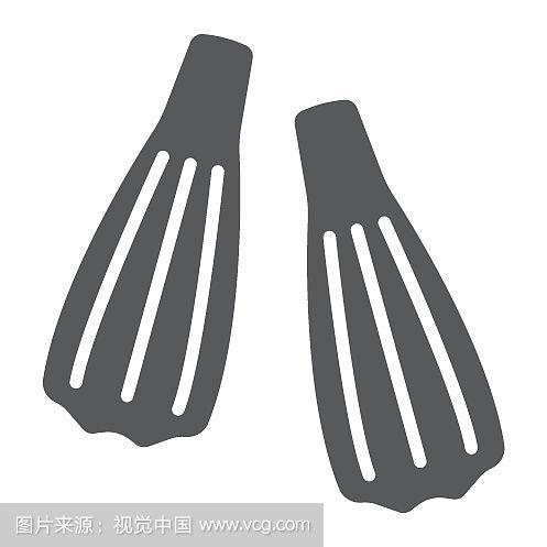 游泳脚蹼字形图标潜水